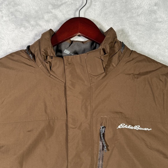 Eddie Bauer‎ Jacket Mens XL Brown EB700 Down Parka Zip Pockets Ripstop *NO HOOD - Picture 3 of 14